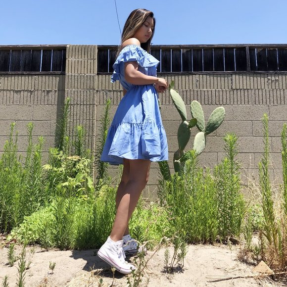 English Factory Off the Shoulder Ruffle Dress - Picture 2 of 6